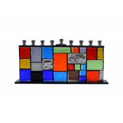 Hand Crafted "Walls of Unity" Glass Menorah