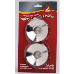 Safety Candle Holder Drip Cup with Pin 2 Pack - Safety Candle Holder - Silver