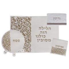 4 Piece Pesach Set Leather Look Laser Engraved