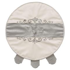 Elegant Ornate Faux Leather Passover Cover with Silver Glittered Design