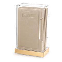 Tall Hardcover Leather & Lucite Bencher Set - Gold