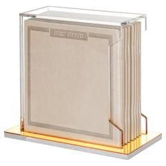 Acrylic Case with 8 Soft Leather Benchers Gold - Ashkenaz