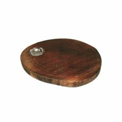 Emanuel Round Wood Challah Board w/ Salt Dish 11"