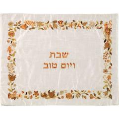 Emanuel Machine Embroidered Challah Cover- Floral Gold