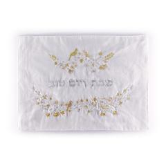 Emanuel Machine Embroidered Challah Cover- Birds/Flowers
