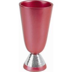 Anodized Aluminum Kiddush Cup - Hammer work Red