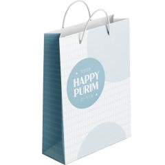 Modern Happy Purim Mishloach Manot Gift Bags - 12/pk