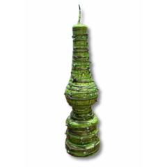 Torch-Shaped Havdallah Candle Drip Wax Design (Green)