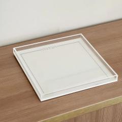 Lucite & Leatherette Havdallah Tray - Silver