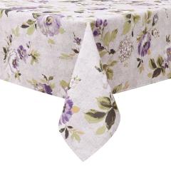 Poly Floral Tablecloth - Purple Floral - 70" x 108"