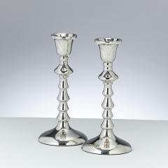 Set of 2 Nickel Plated Candlesticks