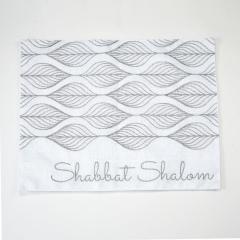 White & Silver Embroidered Challah Cover