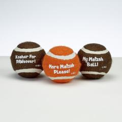 "Chewdaica"™ Set of 3 Passover Dog Tennis Balls