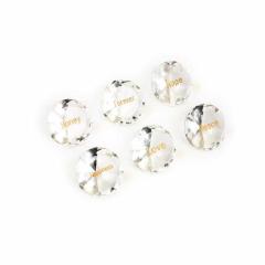 Set of 6 Crystal Diamond Shaped Napkin Weights with  Blessings in English