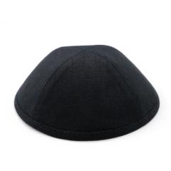 Black Linen Yarmulke Size 4
