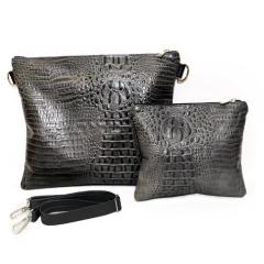 Leather Judaica A47 - Minimalist & Monochromatic - Grey Snake Skin