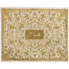 Full Embroidered Challah Cover - Oriental in Gold