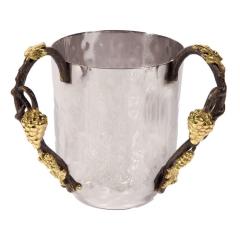 Hammered Washing Cup with Grape Branches