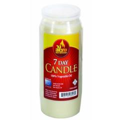 Vegetable Oil Wax 7 Day Candle Plastic Holder
