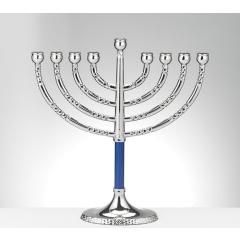Classic Elegance Menorah with Hammered Accents, Silvertone