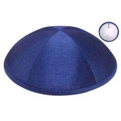 Royal Blue Raw Silk Kippah (Sold by Dozen)
