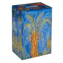 Rectangular Tzedakah (Charity) Box - The Seven Species