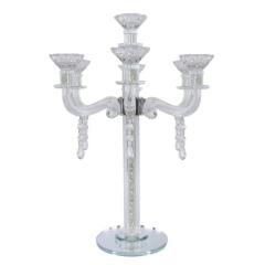 "Royal Style" 7 Branch Clear Filling Crystal Candelabra 16.5"H