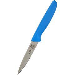Serrated Knife Pointed Tip - 4" Blade - Blue