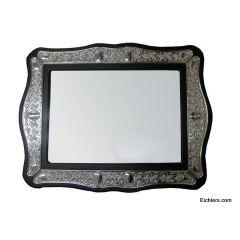 Wood & Silver Plate Mirror Tray