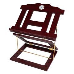 Wooden 2 Tone Book Stand 2 Position Gold Clock