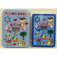 Playing Cards in a Tin Box - Israel Theme