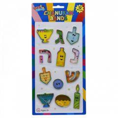 Chanukah Shaped Rubber Bands - 12 Pack