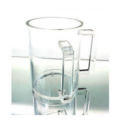 Clear Acrylic Washing Cup With Clear Handles