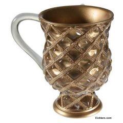 Acrylic Wash Cup - Golden Diamond Pattern
