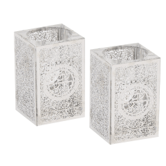 Crystal tea Light Holders With Silver Plate