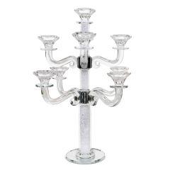 Crystal Candelabra 9 Branches White Filling - 18" Tall