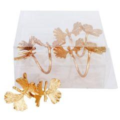 Gold Butterflies Napkin Ring Set Of 4