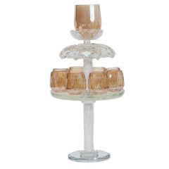 Crystal Fountain With 8 Gold Cups 12"H - Clear Filling