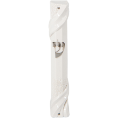 White Plastic Mezuzah 20 Cm With Plastic Stopper- Ornaments