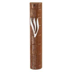 Painted Plastic "Kotel" Mezuzah Cover  with Rubber Cork (Wood)