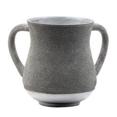 Aluminum Washing Cup - In Silver & Gray Glitter Coating