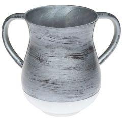 Gray Aluminum Washing Cup with White Base