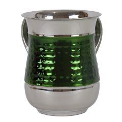 Washing Cup Stainless Steel Green Hammered