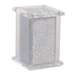Acrylic Tzedakah Box With Poles Silver 5 X 3"