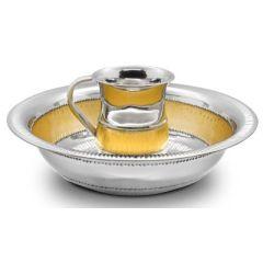 Wash Cup Set Stainless Steel With Gold Design