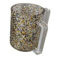 Sequined Acrylic Washing Cup with Clear Handles