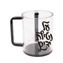 Clear Washing Cup with Black Bottom Black Print