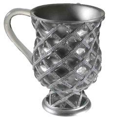 Acrylic Wash Cup - Silver Diamond Pattern