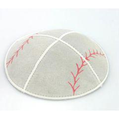 Leather Yarmulke Baseball (Suede)