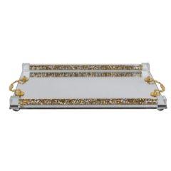 Crystal Tray Gold Filling - Gold Handle